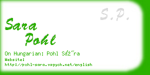 sara pohl business card